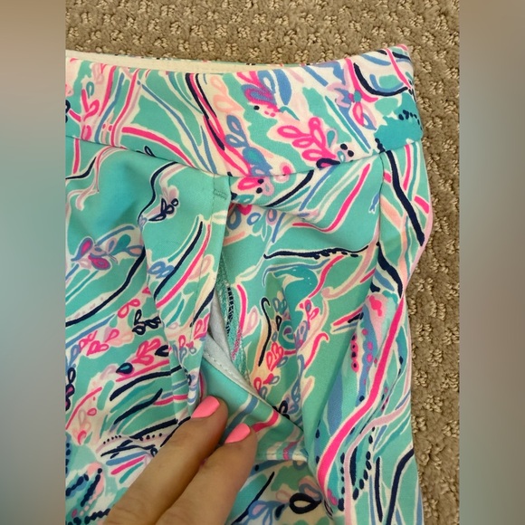 Lilly Pulitzer Aqua and Pink Patterned Shorts - Picture 2 of 8